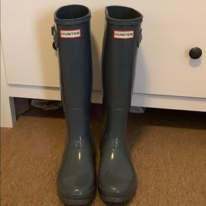 Hunter Dark Grey Rain Boots